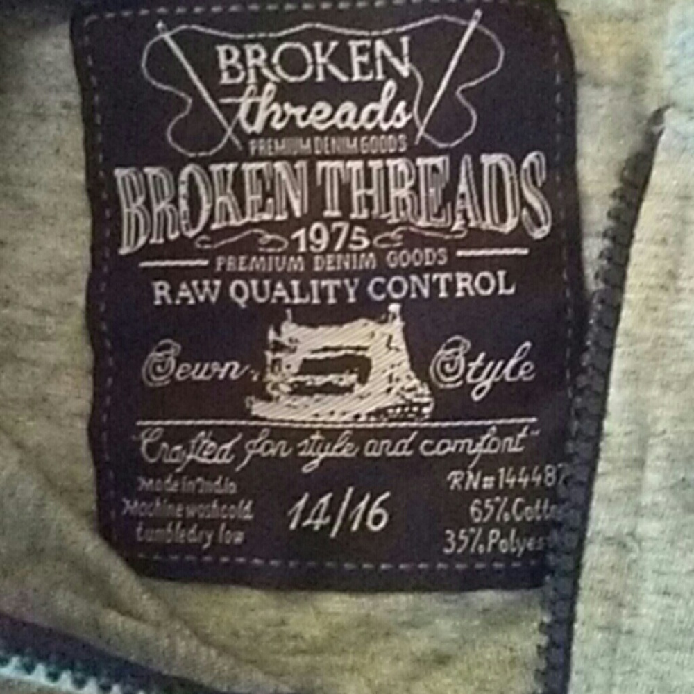 Broken Threads L zip up hoodie - Picture 2 of 3